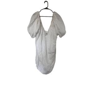 MARA HOFFMAN‎ white linen tie open back size large oversized baggy